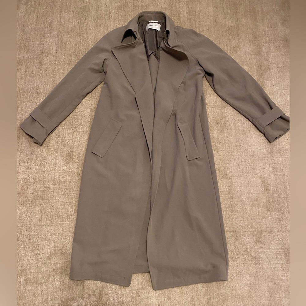 Babaton Gray Longline Coat - Size Medium